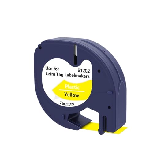 LT�e�[�v��12mm�݊��v�����^�[���{������91200 91220 91330�������̃e�[�v�̍�(Black on Yellow)
