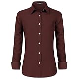 Modèles ajustés : la chemise de travail classique présente un design à pinces à la taille et à la poitrine, soigneusement conçue pour mettre en valeur votre silhouette et offrir une forme féminine et profilée. Les détails plus fins incluent une silhouette ajustée flatteuse, un col vintage et des poignets simples.