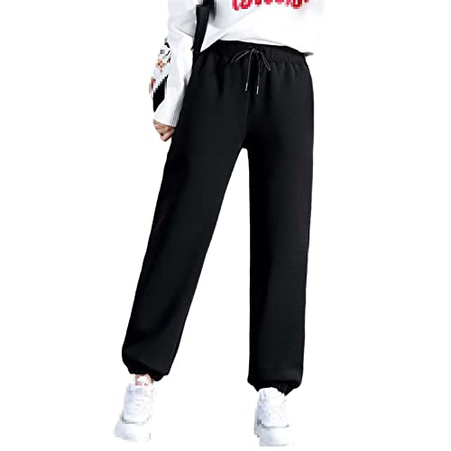 Pantalon running femme contre le froid en polaire épaisse noir XXL