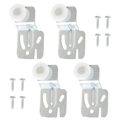 4 Pcs Sliding Closet Door Roller Kit - Quiet 2 Way Sliding Design