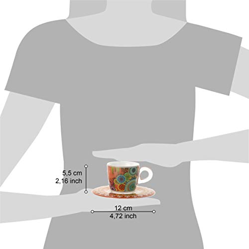 omada design Set 4 tazas de café con platillo, capacidad 6 cl, en plástico irrompible, apto para lavavajillas, línea… - Imagen 6