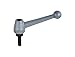 Kipp 06441-212X25 Steel Adjustable Handle with M12 External Thread, Classic Ball Style, Metric, Silver-Gray Steel Surface Finish, Size 2, 25 mm Screw Length