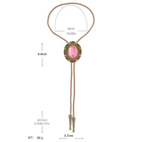 Image of GelConnie Native American Bolo Tie Rodeo Cowboy Leather Necktie Western Necklace Costume Accessories for Men,Women