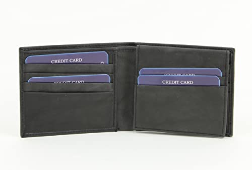 American Bison RFID Wallet for Men – Slim Bifold Leather Wallet with RFID Blocking, ID Window & 9 Storage Slots (Black)3