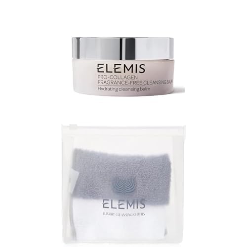 Bundle of Elemis Pro-Collagen Frangrance-Free Cleansing Balm 100g + Elemis Luxury Cleansing Cloth Duo