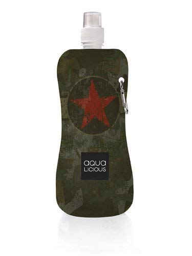 Aqua Licious 6010 Faltbare Trinkflasche mit Karabiner-Army