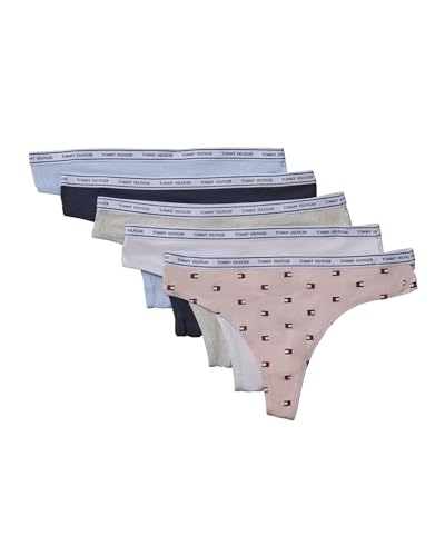 Tommy Hilfiger Women's Classic Cotton Logoband Thong 5 Pack