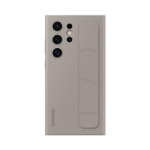 Image of Samsung Galaxy S24 Ultra Standing Grip Phone Case, Protective Silicone Case Cover with Hand Strap, Kickstand, Durable Design, Soft Touch, US Version, EF-GS928CUEGUS, Taupe
