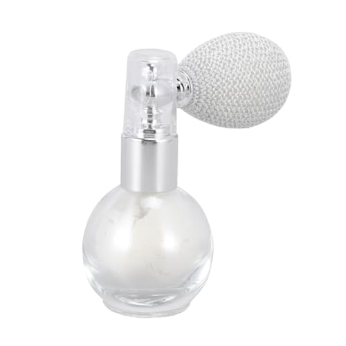 Mikinona Spray de Polvo Iluminador Perlado Blanco Pulverizador de Purpurina Suelta para Maquillaje Cuerpo Cara y Cabello Fórmula Mineral Sin Aceite Herramienta de Brillo para Mujeres y