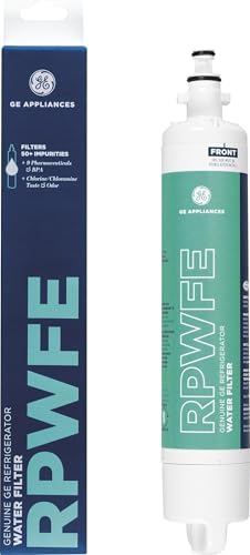 GE RPWFE Refrigerator Water Filter, Genuine Replacement Filter, Certified to Reduce Lead, Sulfur, and 50+ Other Impurities, Replace Every 6 Months for Best Results, Pack of 1