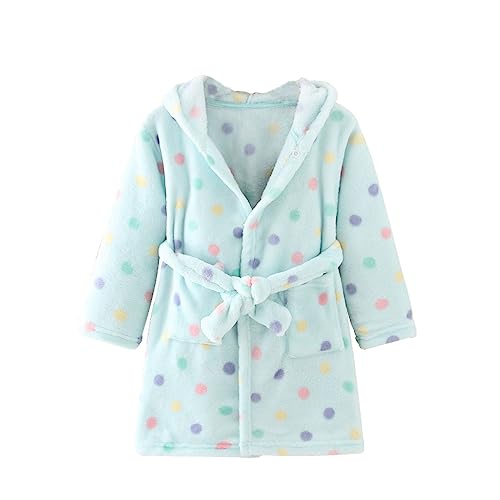 Toddlers Kids Hooded Robe Boys Girls Soft Flannel Bathrobes Pajamas Plush Robe