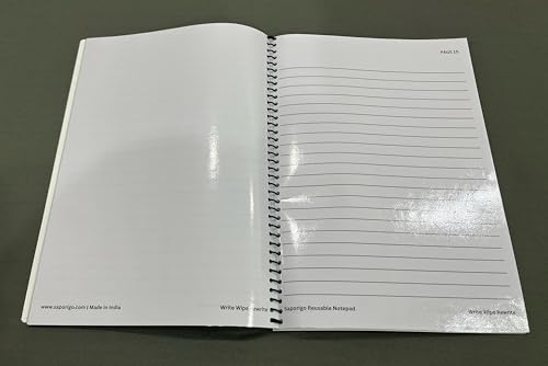 Bloc-notes effaçable à sec A4 carnet réutilisable ligné et blanc 40 feuilles - 3