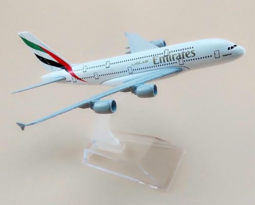Image of Diecast Aeroplane Scale Model - Airplane Miniature Model Only for Display, Size -16 Cm (A380-Emirates)