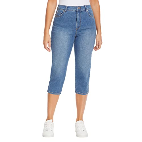 Gloria Vanderbilt Women's Amanda Imported & Versatile Capris | Tapered Style - Blue Wash 12