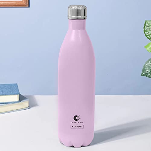 Image of CLAY CRAFT VACBOTT Stark Double Wall|18 Hours Hot and 24 Hours Cold Vacuum Insulated Flask Bottle|1 Pcs, 1000 ml, Water Bottles for Office|Gym|Travelling|BPA-Free|BIS Certified|1Year Limited Warranty