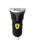 Compatibilité :Smartphone Ferrari 2 en 1 Chargeur Allume-Cigare Micro USB avec Adaptateur Foudre pour Smartphone Noir
