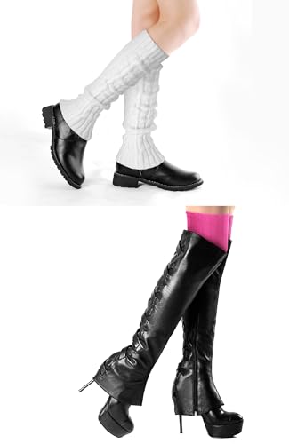 Image of fauson Leg Warmers for Women Y2k - 80s Ribbed Knit Leg Warmers for Boots