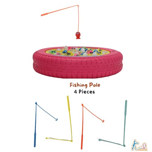 Image of Hasbro Peppa Pig Musical Fishing Board Game - Rotating Pond with 45 Fishes & 4 Poles - Educational Pink Magnetic Toy for Kids 3+ Years - Interactive Fast-Action Game for 1-4 Players