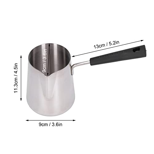Stainless Steel Turkish Coffee Pot, 600ml Long handled Milk Frother Pitcher Cup, Milk Coffee Butter Warmer Cappuccino Latte Art Barista Cup for Home Coffee Shop - Image 7
