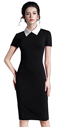 HOMEYEE - Vestito - Elegante Lapel Carriera Matita...