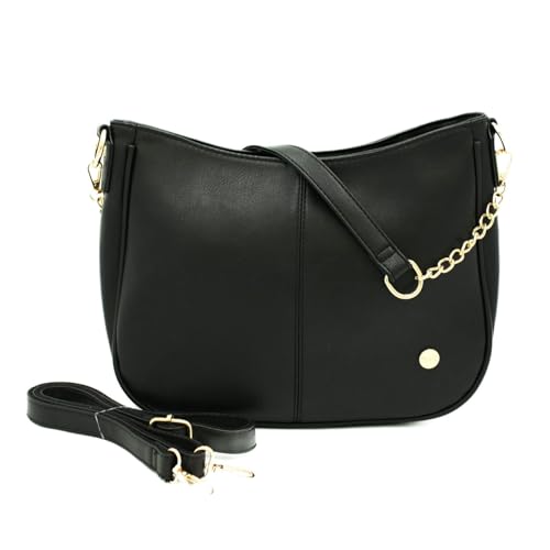 Image of Modern+Chic Crossbody Bags for Women - Marissa Saddle Crossbody, Vegan Leather Shoulder or Handbag with Two Adjustable Straps