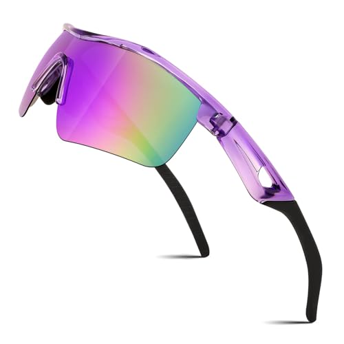 FEISEDY Sport Polarisées Lunettes de Soleil pour Enfants Protection UV400 Ultra Léger Flexible TR90 Cadre pour les Enfants Garçons et Filles de 7-12 ans B2454
