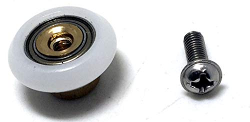 Shower Door Rollers Replacement 7/8" Bathroom Pan Glass Sliding Door Pulleys Sliding Door Rollers Replacement Shower Door Hardware Installation Kit 4Pcsroller Diameter 23Mm #TOP4