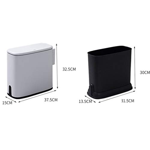 Bote de basura para baño anti olores de 10L rectangular con tapa ZAW 2