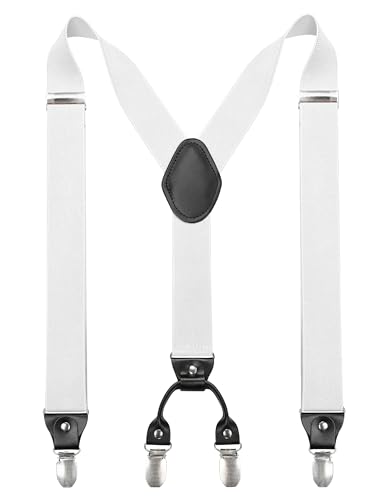 JEMYGINS Bretelles pour homme de 3,5 cm de large avec 4 bretelles clip en forme de Y, élastiques...