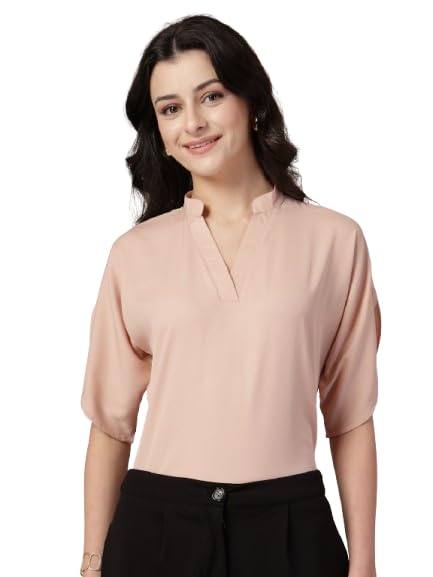 style quotient Women Solid White Polymoss Formal Top-picture-26