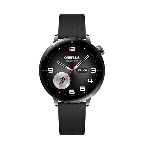 OnePlus Watch 3 43mm Black Steel, WearOS, Black Steel, 32GB Storage, 60h Battery Life, Bluetooth, GPS Navigation, Round Face, 1.32-Inch Display, not Comptable with iOS