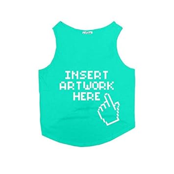 Customizable Dogs' Summer Vest, Tank/T-Shirt! Send Your Custom Artwork to us via Whatsapp or E-Mail to Customize.Color-Aqua Green/Size-/X-Small (New Born Puppy)