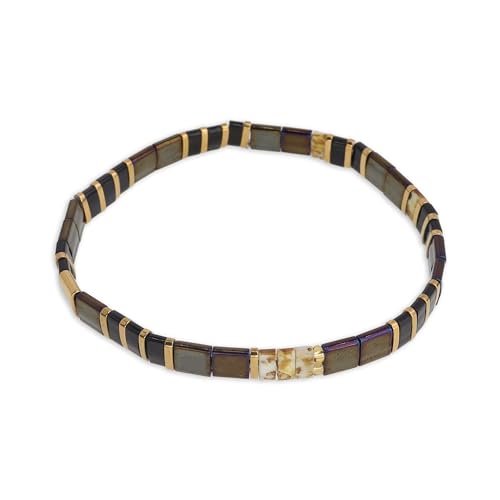 Sonateomber Tila Flat Beaded Stretch Bracelets for Women Square Beads Bracelet Jewelry Gift