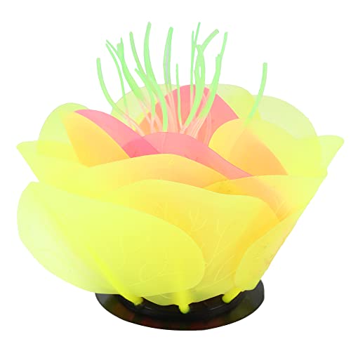 VOCOSTE Aquarium Simulation Coral Aquatic Flower, Silicone Yellow