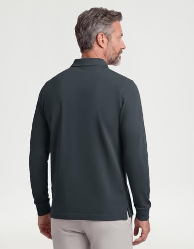 M MAELREG Polo Shirts for Mens Long Sleeve Moisture Wicking Golf Shirts — view 3