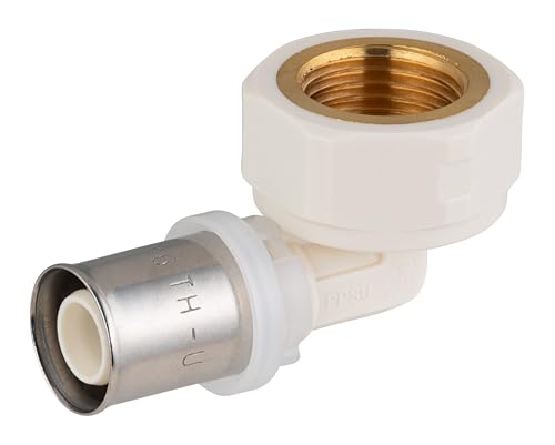 Codo multicapa PPSU para prensar hembra 1/2 - Ø16 QUICK PLOMBERIE | perfiles de engaste TH y U | sistema anti-fugas LBP | 0 plomo | compatible con agua potable