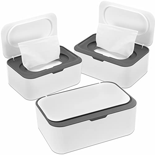 Distributeur de lingettes bébé lot de 3 boîtes hermétiques rechargeables