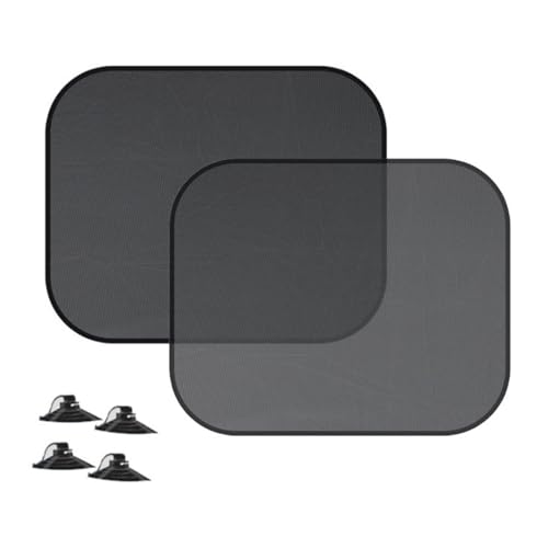 車用サンシェード サイド UVカット 車窓日よけ カーシェード 日除け 遮光 断熱 折りたたみ 吸盤 車内 簡単着脱 メッシュカーテン 軽自動車 コンパクト 44x36 cm 2枚セット 吸盤式