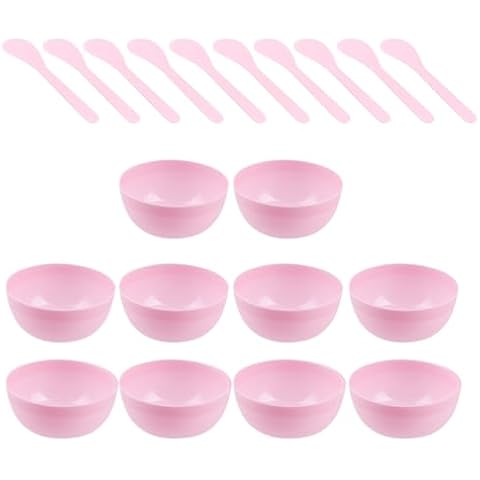 SUPVOX Mud Mixing Bowls Set 10 Sets Facial Mask Makeup Bowl Crystal Mud Mixing Bowls Plastic Glue Mixer for Makeup Crafts (Pink) Cover