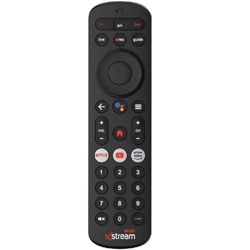 Image of Remote Compatible for Airtel Xstream Set Top Box - Without Voice - with Hotkeys (Netflix, YouTube and Prime Video) (NONVOICE). /