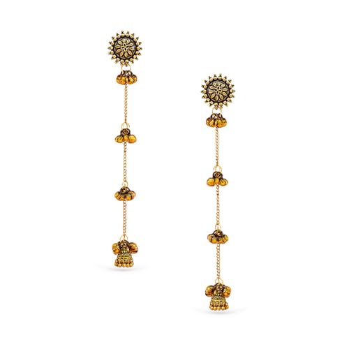 Image of Rubans Oxidised Dangle Earrings Boho Stylish Trendy Jewellery Gift for Women & Girls