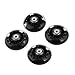 pistro 4 Pcs Wheels with Bearings for Skating Skateboard Spare Game - Black