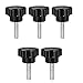 Tool parts 5 Pcs Star Knobs Grips M6 x 15mm Male Thread Steel Zinc Stud Black PP
