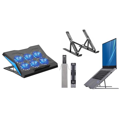 Image of Dyazo Upgraded 6 Fan Laptop Cooling Pad | Laptop Stand with Fan | Laptop Raiser with Adjustable Heig