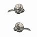 Schlage F40ACC619 Accent Privacy Lever, Satin Nickel