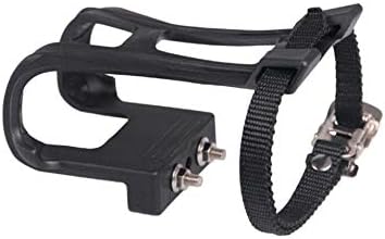 1 Pair Toe Clips with Strap Belts Cycling MTB Road Mountain for Bicycle Peda (Black)