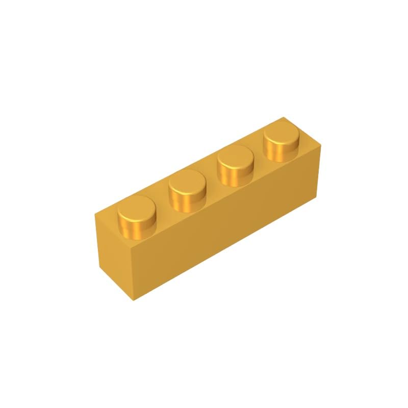 3010 Basic Bricks Brick 1x4 50 Pieces GDS-534 Compatible with Lego Building Blocks Color:Chrome Gold