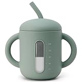 SAMiGO Silicone Sippy Cup, Baby Straw Cup for 6 12 18 Months, Sippy Cup with Straw for Toddlers 1-3 Years, Baby Water Cup for Drinking and Training, 6 oz