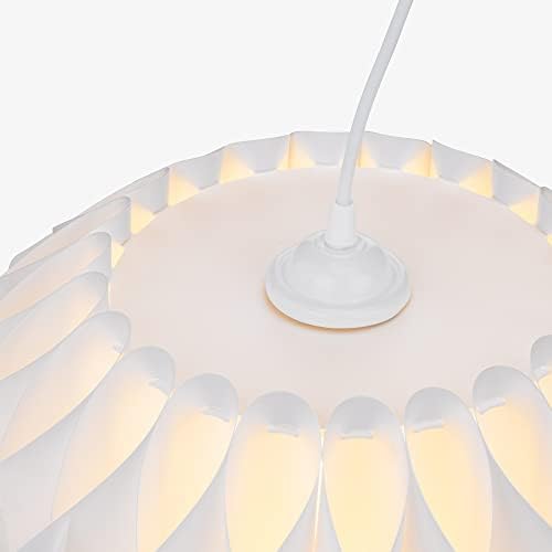 kwmobile Puzzle Lampshade - 25cm Diameter DIY Ceiling Light Lamp Shade with 22 Pieces - Flat Chandelier Design for Pendant Lights - Size M, White