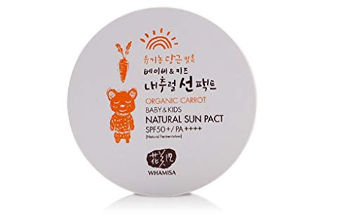 [WHAMISA] Organic Carrot Baby & Kids Narural Sun Pact SPF50+ PA++++ 16g